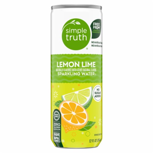 Simple Truth® Lemon Lime Sparkling Seltzer Water Cans Perspective: back