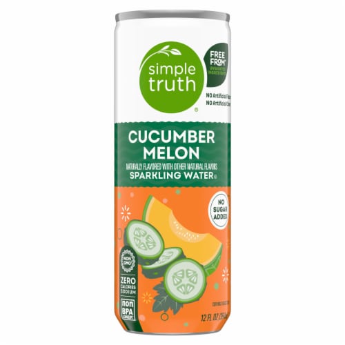 Simple Truth® Cucumber Melon Sparkling Seltzer Water Cans Perspective: back