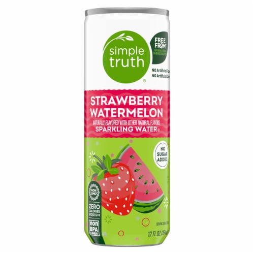 Simple Truth® Strawberry Watermelon Sparkling Seltzer Water Cans Perspective: back