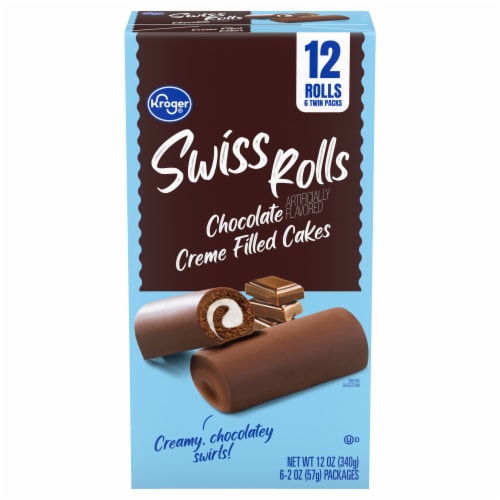 Kroger® Swiss Rolls Chocolate Creme Filled Snack Cakes Perspective: back