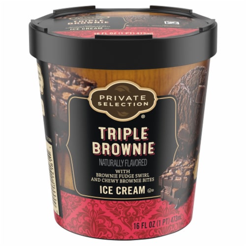 Private Selection® Triple Brownie Ice Cream Pint Perspective: back