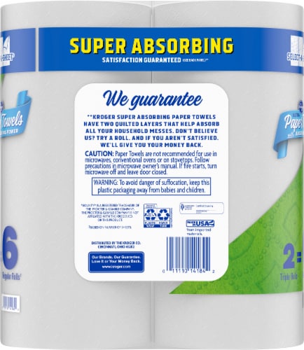 Kroger® Ultra Paper Towels With Absorbing Power Perspective: back