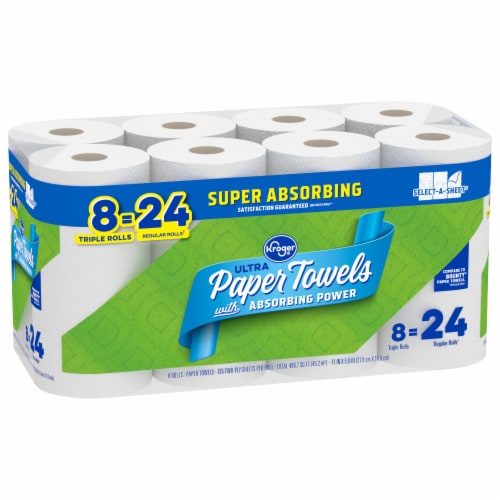 Kroger® Ultra Absorbing Power Paper Towels Triple Rolls Perspective: back
