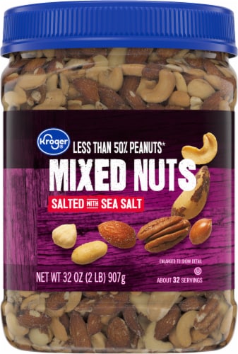 Kroger® Less Than 50% Peanuts Salted Mixed Nuts Perspective: back