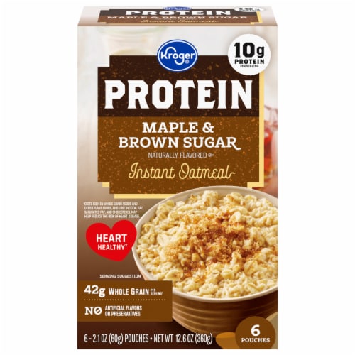 Kroger® Maple & Brown Sugar Protein Instant Oatmeal Perspective: back
