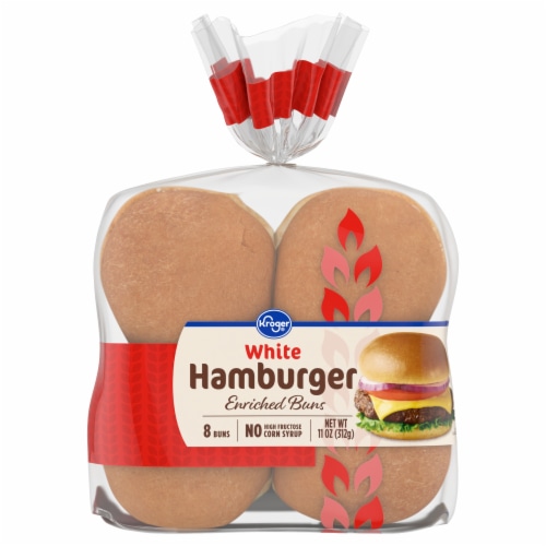 Kroger® White Hamburger Buns Perspective: back