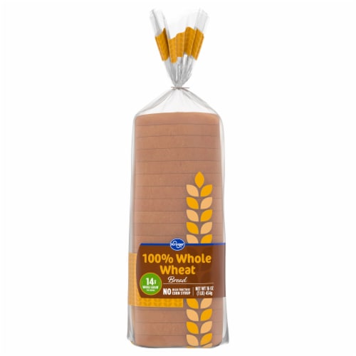 Kroger 100% Whole Wheat Bread Perspective: back
