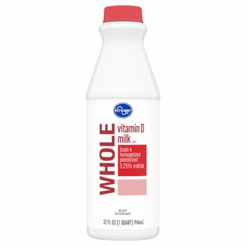 Kroger 3.25% Milkfat Whole Vitamin D Milk Quart Perspective: back