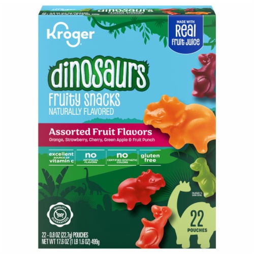 Kroger® Assorted Flavors Dinosaurs Fruit Snacks Box Perspective: back