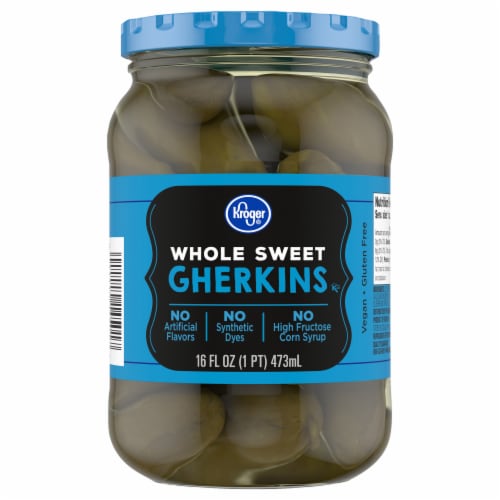 Kroger® Whole Sweet Gherkins Pickles Perspective: back
