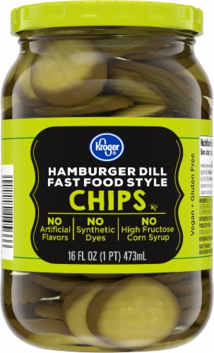 Kroger® Hamburger Dill Fast Food Style Chips Pickles Perspective: back