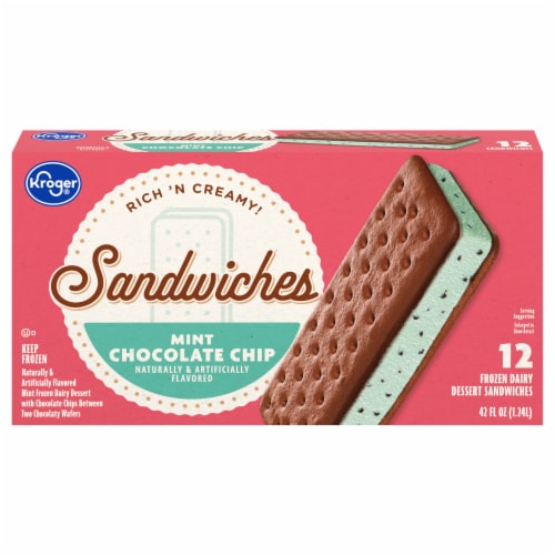 Kroger® Mint Chocolate Chip Ice Cream Sandwiches Perspective: back