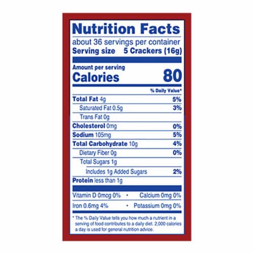 Kroger® Original Crackers Family Size Perspective: back