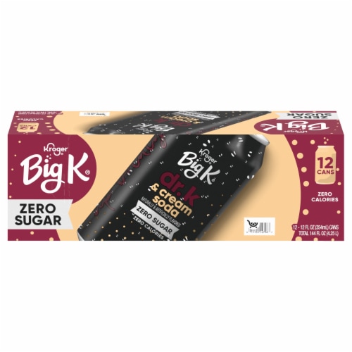 Kroger® Big K® Dr. K & Cream Soda Zero Sugar Cans Perspective: back