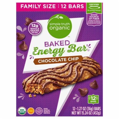 Simple Truth Organic® Chocolate Chip Baked Energy Bar Family Size Perspective: back