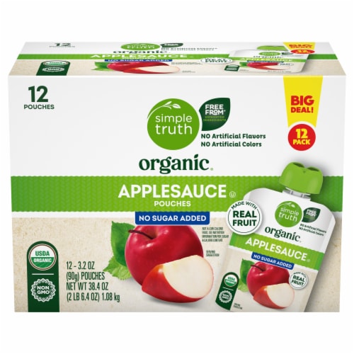 Simple Truth Organic® No Sugar Added Applesauce Pouches BIG DEAL! Perspective: back