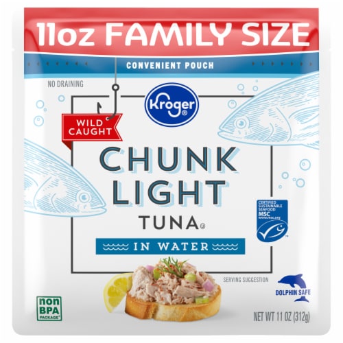 Kroger® Wild Caught Chunk Light Tuna in Water Family Size Perspective: back