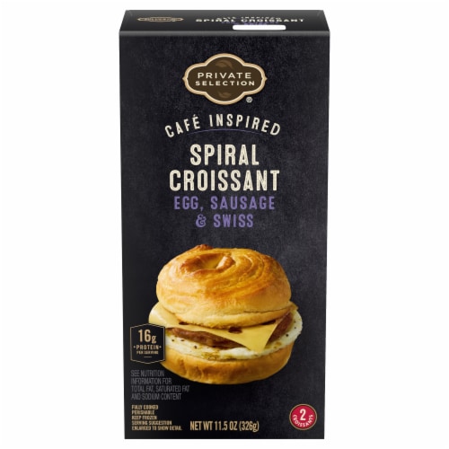 Private Selection® Cafe Inspired Egg Sausage & Swiss Spiral Croissant Perspective: back