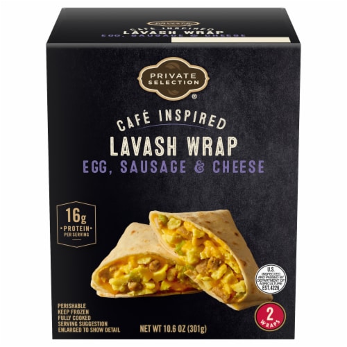 Private Selection® Cafe Inspired Egg Sausage & Cheese Lavash Wrap Perspective: back