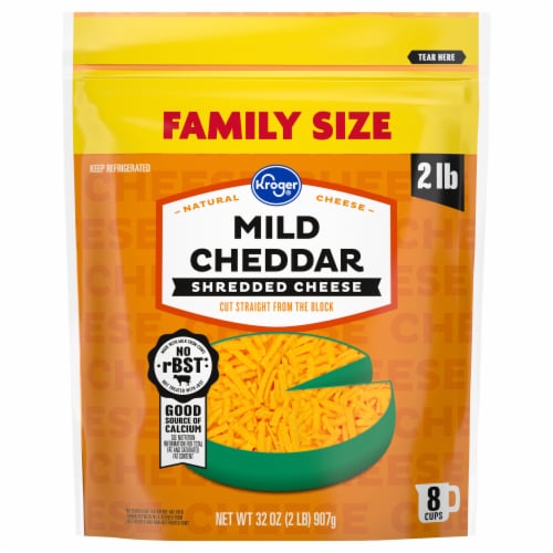 Kroger® Mild Cheddar Shredded Cheese Family Size Perspective: back
