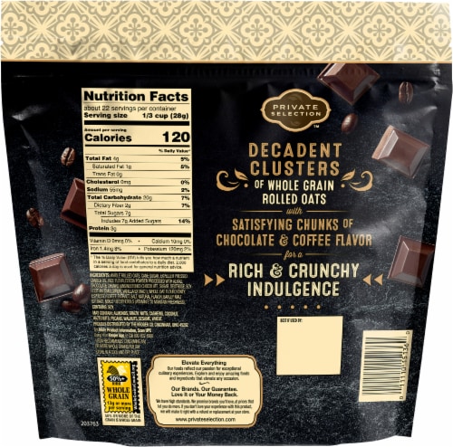 Private Selection® Double Chocolate Espresso Granola Clusters BIG DEAL! Perspective: back