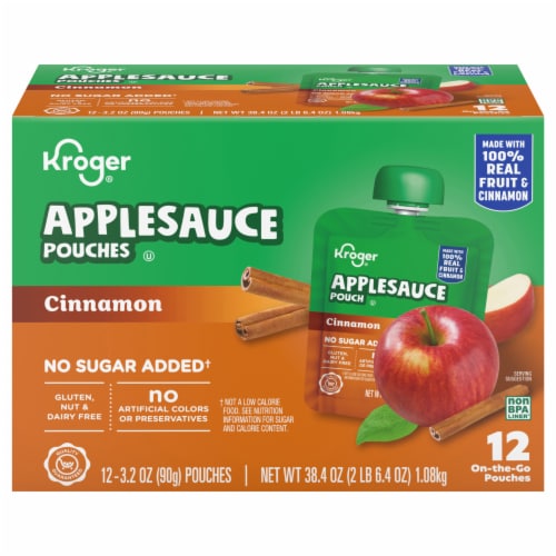 Kroger® No Sugar Added Cinnamon Applesauce Pouches Perspective: back