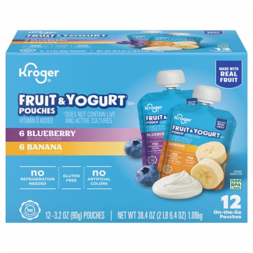 Kroger® Blueberry and Banana Fruit and Yogurt Pouches Multipack Perspective: back