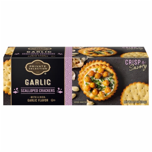 Private Selection® Garlic Scalloped Crackers Perspective: back