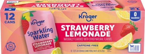 Kroger® Caffeine Free Strawberry Lemonade Sparkling Water Perspective: back