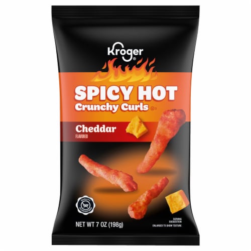 Kroger® Crunchy Spicy Hot Cheddar Cheese Curls Chips Perspective: back