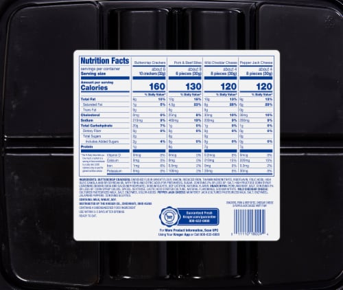 Kroger® Pork Beef Pepper Jack Cheese Cheddar Cheese & Crackers Party Tray Perspective: back