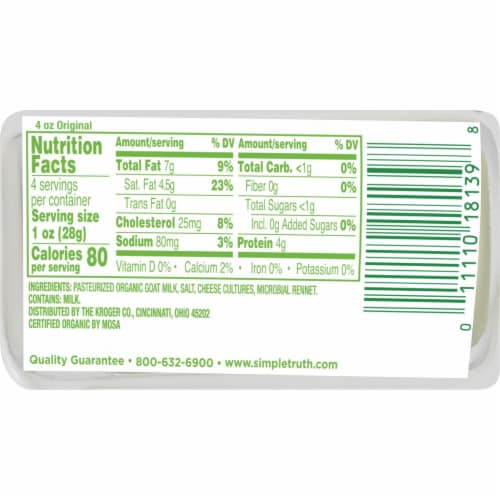 Simple Truth Organic™ Original Goat Cheese Perspective: back