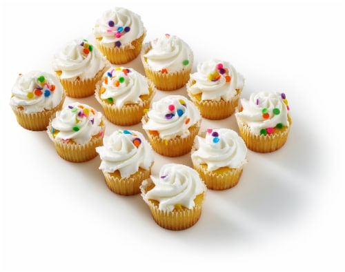 Bakery Fresh Goodness Mini Vanilla Confetti Birthday Cupcakes Perspective: back