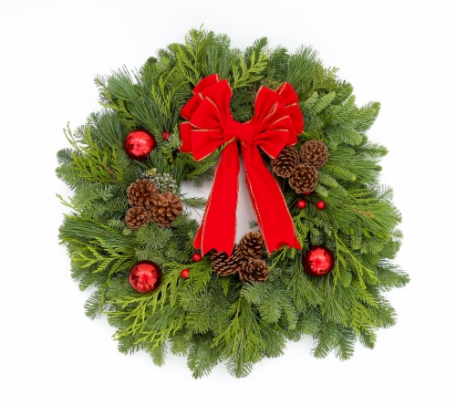 Bloom Haus Assorted Ultra Premium Decorated Outdoor Holiday Wreath Perspective: back