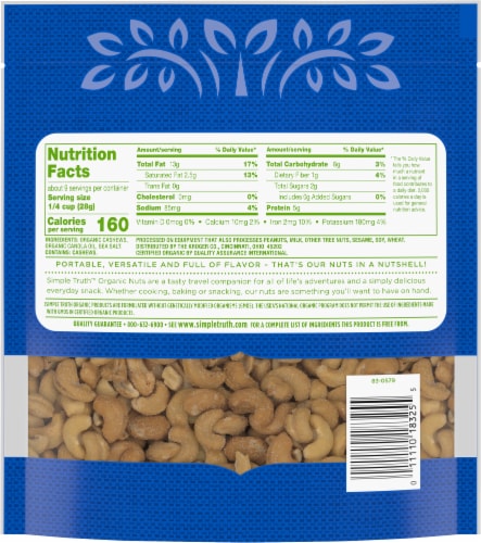 Simple Truth Organic™ Sea Salt Roasted Cashews Perspective: back
