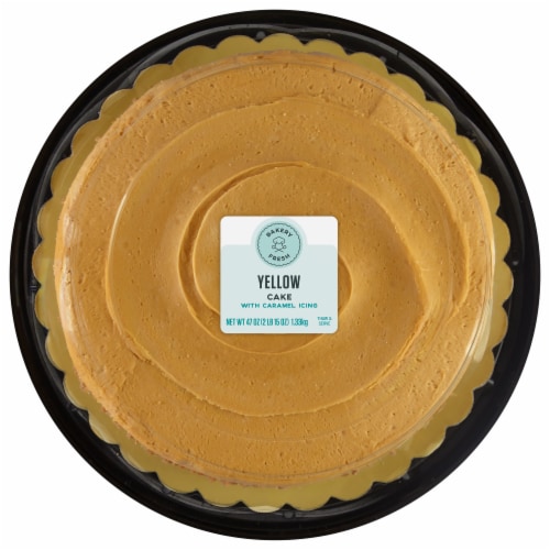 Bakery Fresh Goodness Double Layer Yellow Cake with Caramel Icing Perspective: back