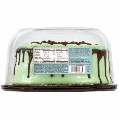 Bakery Fresh Goodness Double Layer Mint Chocolate Cake with Buttercreme Frosting Perspective: back