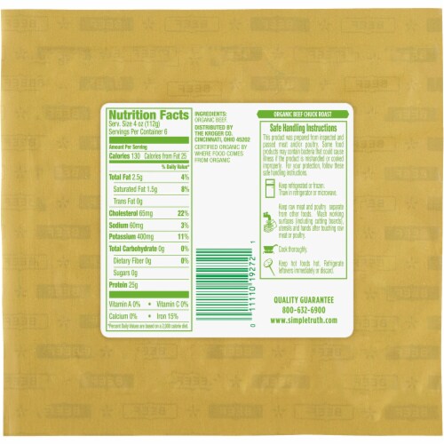 Simple Truth Organic® Beef Chuck Roast Perspective: back