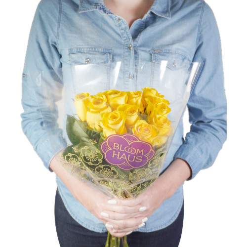 Bloom Haus™ Dozen Rose Bunch - Yellow Perspective: back