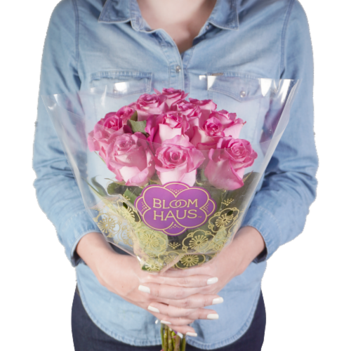 Bloom Haus™ Dozen Rose Bunch - Lavender Perspective: back