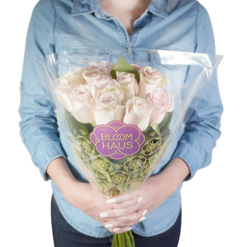 Bloom Haus™ Dozen Rose Bunch - Pink Perspective: back