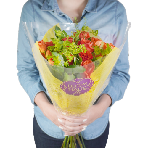 Bloom Haus™ Classic Rose Bouquet - Orange Perspective: back