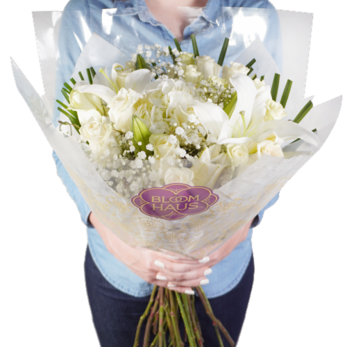 Bloom Haus™ Lovely Rose Bouquet - White Perspective: back