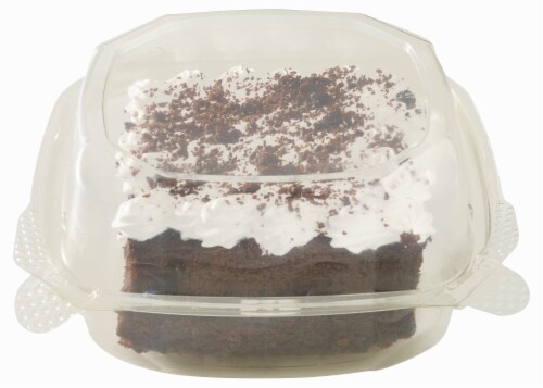 Bakery Fresh Chocolate Cake with Vanilla Whipped Icing Perspective: back