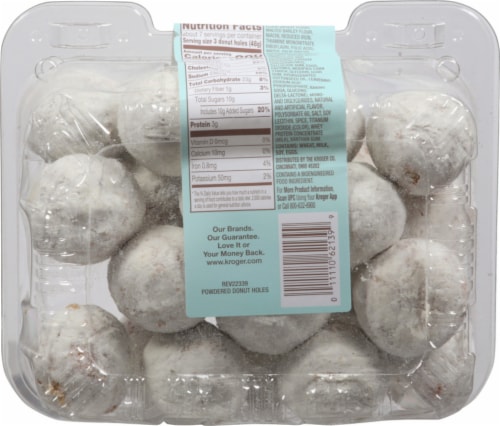 Bakery Fresh Powdered Sugar Donut Holes Perspective: back