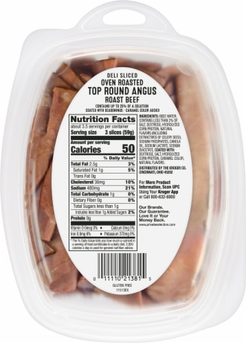 Private Selection® Sliced Top Round Roast Beef Deli Meat Perspective: back