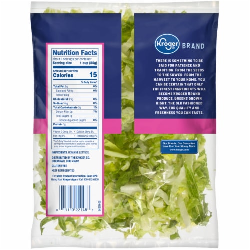Kroger® Shredded Romaine Lettuce Perspective: back