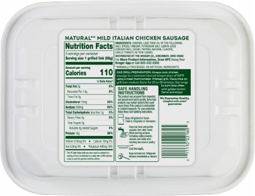 Simple Truth® Mild Italian Chicken Sausage Perspective: back