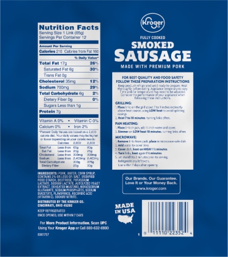 Kroger® Smoked Sausage BIG Deal! Perspective: back