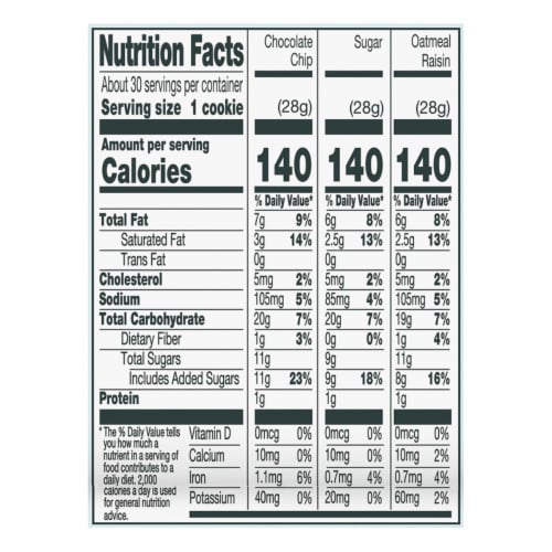 Bakery Fresh Variety Pack Cookies Perspective: back